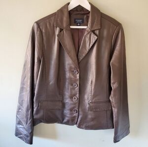 Sonoma XL Vintage 90s Old Money  Contemporary Soft Brown Lambskin Leather Jacket